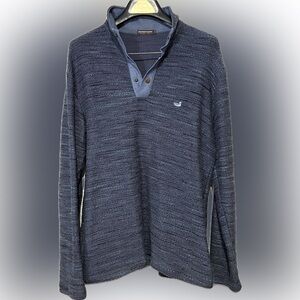 Southern Marsh Men’s Blue Knit Quarter-Button Pullover
